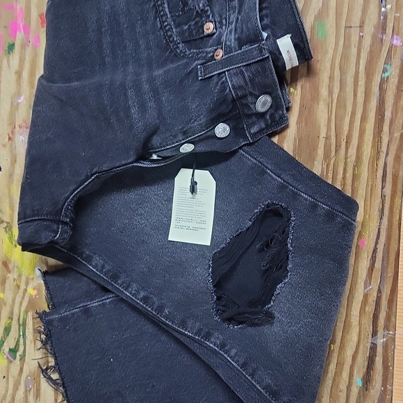 Levis Wedgie Straight 24 NWT  Black button up jeans - Picture 7 of 7